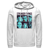 Men's Stranger Things Gang Bleeding Nose Stacked  Adult Pull Over Hoodie