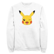 Men's Pokemon Pikachu Wink Face  Adult Sweatshirt