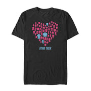 Men's Star Trek Valentine's Starfleet Ship Heart  Adult T-Shirt