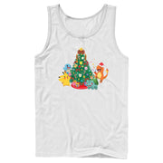 Men's Pokemon Christmas Tree Characters  Adult Tank Top