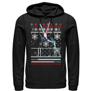 Men's Star Wars Ugly Christmas Duel  Adult Pull Over Hoodie