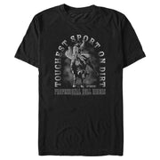 Men's Professional Bull Riders Toughest Sport on Dirt Black and White  Adult T-Shirt