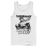 Men's Superman Grunge Earth's Hero  Adult Tank Top