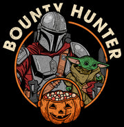 Men's Star Wars: The Mandalorian Halloween Candy Bounty Hunter Din Djarin and Grogu  Adult T-Shirt