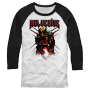 Men's Marvel X-Men Wolverine Scratch  Adult Baseball Tee