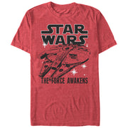 Men's Star Wars The Force Awakens Millennium Falcon Outline  Adult T-Shirt