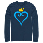 Men's Kingdom Hearts 1 Blue Heart  Adult Long Sleeve Shirt