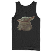 Men's Star Wars: The Mandalorian The Child Portrait  Adult Tank Top