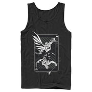 Men's Batman Hero vs Villain Playing Card  Adult Tank Top