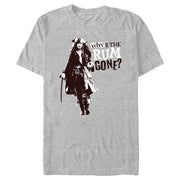 Men's Pirates of the Caribbean: Dead Man's Chest Jack Sparrow Why is the Rum Gone  Adult T-Shirt