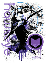 Men's Marvel Hawkeye Clint Barton Bow Ready Paint Splatter  Adult T-Shirt