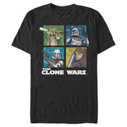 Men's Star Wars: The Clone Wars Group Shot Box Up  Adult T-Shirt