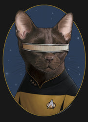 Men's Star Trek: The Next Generation Lieutenant Commander Geordi La Forge Cat  Adult Long Sleeve Shirt