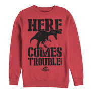 Men's Jurassic Park Here Comes Trouble  Adult Sweatshirt