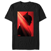 Men's The Batman Red and Black Silhouette Side Profile  Adult T-Shirt