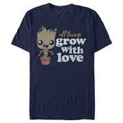 Men's Guardians of the Galaxy Groot All Things Grow with Love  Adult T-Shirt