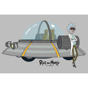 Men's Rick And Morty Cool Captain and His Spaceship  Adult T-Shirt