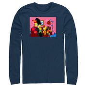 Men's The Simpsons Horror Family Couch  Adult Long Sleeve Shirt