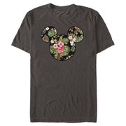 Men's Mickey & Friends Floral Face  Adult T-Shirt