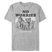 Men's Lion King No Worries Cartoon  Adult T-Shirt