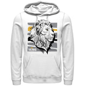 Men's Lion King Mufasa Stripe Profile  Adult Pull Over Hoodie