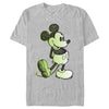 Men's Mickey & Friends Retro Green Sketch  Adult T-Shirt