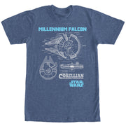 Men's Star Wars Corellian Schematic Print  Adult T-Shirt