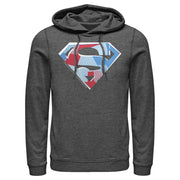 Men's Superman Logo Geometric  Adult Pull Over Hoodie