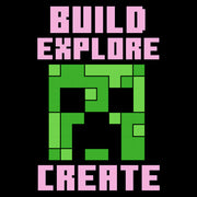 Men's Minecraft Creeper Face Build Explore Create  Adult T-Shirt