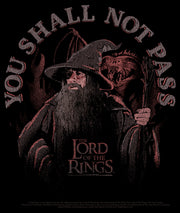 Men's The Lord of the Rings Fellowship of the Ring Gandalf You Shall Not Pass  Adult T-Shirt