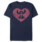 Men's Lilo & Stitch Heart Silhouette  Adult T-Shirt