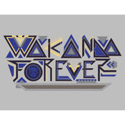 Men's Marvel: Black Panther: Wakanda Forever Yellow and Blue Pattern Logo  Adult T-Shirt