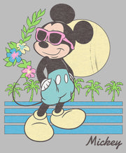 Men's Mickey & Friends Retro Tropical Vacation  Adult Pull Over Hoodie