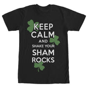 Men's Lost Gods St. Patrick's Day Keep Calm and Shake your Shamrocks  Adult T-Shirt