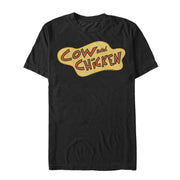 Men's Cow and Chicken Text Logo  Adult T-Shirt