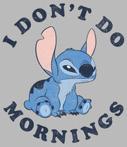 Men's Lilo & Stitch I Don't Do Mornings Light Blue  Adult Tank Top