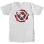 Men's Marvel Captain America Shield Glitch  Adult T-Shirt