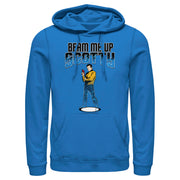 Men's Star Trek Cartoon Kirk Beam Me Up Scotty Transporter  Adult Pull Over Hoodie