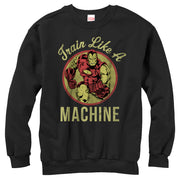 Women's Marvel Iron Man Train Like a Machine  Adult Sweatshirt