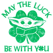 Men's Star Wars: The Mandalorian St. Patrick's Day Grogu May the Luck be with You Retro  Adult T-Shirt