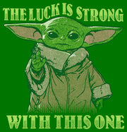 Men's Star Wars: The Mandalorian Grogu St. Patrick's Day The Luck is Strong With This One  Adult T-Shirt