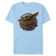 Men's Star Wars: The Mandalorian The Child Circle Halo  Adult T-Shirt