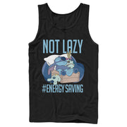 Men's Lilo & Stitch Not Lazy, Saving Energy  Adult Tank Top