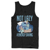 Men's Lilo & Stitch Not Lazy, Saving Energy  Adult Tank Top