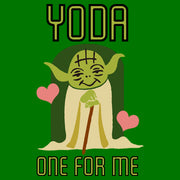 Men's Star Wars Valentine's Day Yoda One for Me  Adult T-Shirt