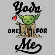 Men's Star Wars Valentine's Day Yoda One for Me Cartoon  Adult T-Shirt