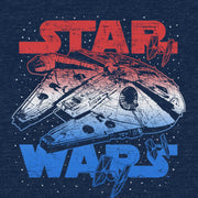 Men's Star Wars Patriotic Vintage Millennium Falcon  Adult T-Shirt