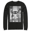 Men's Looney Tunes Marvin the Martian Black and White  Adult Long Sleeve Shirt