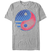 Men's Lost Gods Fourth of July  Yin Yang American Flag  Adult T-Shirt