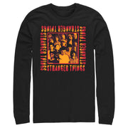 Men's Stranger Things Orange Group Shot Boxed Up  Adult Long Sleeve Shirt